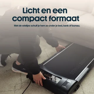 Rockerz Loopband Inklapbaar - 1-6km/u - Wandelband onder bureau - Walking Pad - Treadmill - Zwart