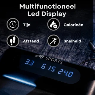AJ-Sports Loopband met helling - Walking Pad - 0-8 km/u - 7% Helling functie - Krachtige 1.0 PK Motor - Hardloopband - Wandelband - Treadmill -8 Programma's - 99% Voorgemonteerd - De perfecte Loopband voor onder het Bureau