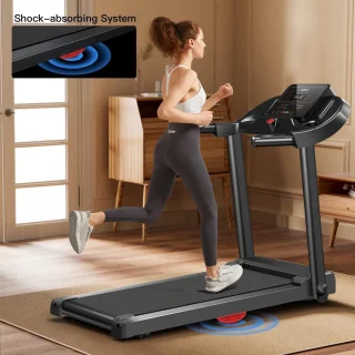 Loopband voor Thuisgebruik Opvouwbaar 14 km/u, Loopband met hartslagsensor, App en geavanceerde geruisarme motor, Loopband voor Thuis met 12 trainingsprogramma's, Maximale belasting 136 kg