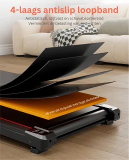 MKSS® Loopband Inklapbaar - Hometrainer Elektrisch - Walking Pad Fitness - Zwart en Rood