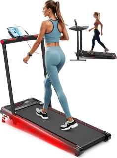 MKSS® Loopband Inklapbaar - Hometrainer Elektrisch - Walking Pad Fitness - Zwart en Rood