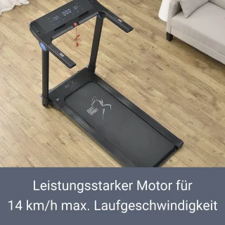 Inklapbare Loopband tot 14 km/u met 12 Trainingsprogramma's - Elektrische Hometrainer voor Thuis