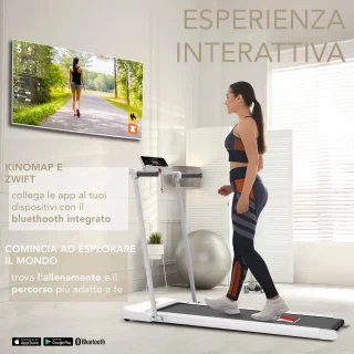 Loopband Inklapbaar - Hometrainer Elektrisch - Walking Pad Fitness - Wit