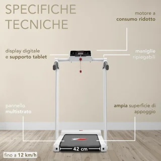 Loopband Inklapbaar - Hometrainer Elektrisch - Walking Pad Fitness - Wit