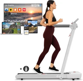 Loopband Inklapbaar - Hometrainer Elektrisch - Walking Pad Fitness - Wit