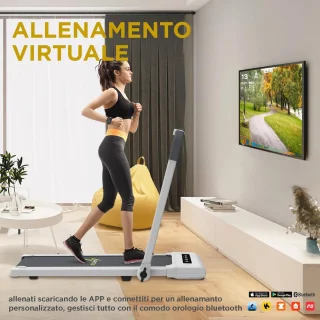 Loopband Inklapbaar - Hometrainer Elektrisch - Walking Pad Fitness - Wit