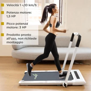 Loopband Inklapbaar - Hometrainer Elektrisch - Walking Pad Fitness - Wit