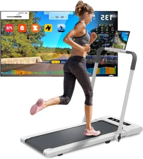 Loopband Inklapbaar - Hometrainer Elektrisch - Walking Pad Fitness - Wit