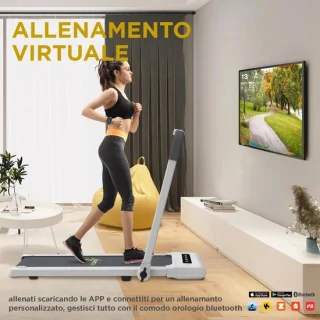 Loopband Inklapbaar - Hometrainer Elektrisch - Walking Pad Fitness - Wit