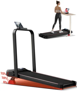 Ruimtebesparende 6-in-1 Loopband voor Thuis - Opvouwbaar, 15% Helling, Stille Motor - Max. Gebruikersgewicht 136 kg
