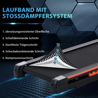 Treadmill for home: This treadmill features a powerful 2.25 hp motor, which provides a smooth and efficient training experience. Ideal for home use, this flat treadmill is designed with 5 layers of anti-slip padding for added safety and stability.