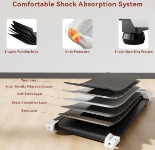 Wat vinden we goed aan de Treadmill for home: This treadmill features a powerful 2.25 hp motor, which provides a smooth and efficient training experience. Ideal for home use, this flat treadmill is designed with 5 layers of anti-slip padding for added safety and stability.