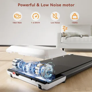 Treadmill for home: This treadmill features a powerful 2.25 hp motor, which provides a smooth and efficient training experience. Ideal for home use, this flat treadmill is designed with 5 layers of anti-slip padding for added safety and stability.