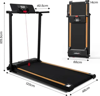Loopband Inklapbaar - Hometrainer Elektrisch - Walking Pad Fitness - Zwart