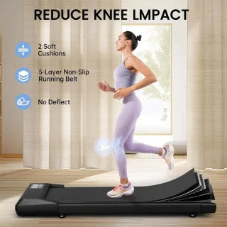 Amolass - Loopband - Wandelband - Voor thuis - Fitness - Elektrisch - 1 t/m 6km/u - Loopoppervlak 90x39cm - Voor onder Bureau