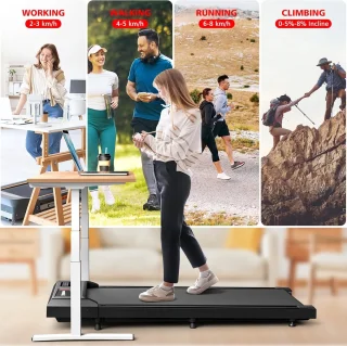 Compacte 2-in-1 Loopband voor Thuis met Hellingsfunctie en Handvaten