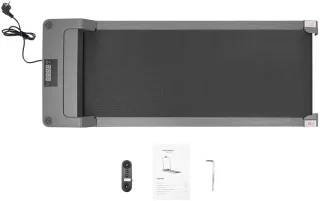 Loopband Onder Bureau – Volwassenen – Zilver – Staal & Kunststof – 120x53x12 cm – Afstandsbediening & LED Display – 1 Stuks – Compact & Stil <40dB – Max 100 kg Draagvermogen