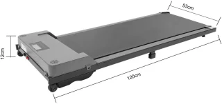 Loopband Onder Bureau – Volwassenen – Zilver – Staal & Kunststof – 120x53x12 cm – Afstandsbediening & LED Display – 1 Stuks – Compact & Stil <40dB – Max 100 kg Draagvermogen