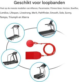 Loopband Beveiligingssleutel - Universele Magnetische Veiligheidsslot - Veilig Trainen Thuis - 1 Stuk - Rood