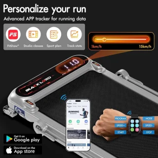 Loopband met stille motor 3,0 pk | Draagkracht 130 kg | Bluetooth-tracking | 3 hellingsniveaus