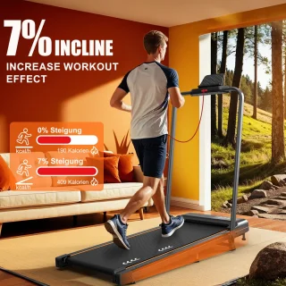 MettleMatic Loopband voor Thuis - Compact Walking Pad - 1-12 km/u, 7% Helling - 2-in-1 met Schokabsorptie & Stillewerking