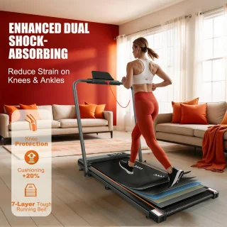 MettleMatic Loopband voor Thuis - Compact Walking Pad - 1-12 km/u, 7% Helling - 2-in-1 met Schokabsorptie & Stillewerking