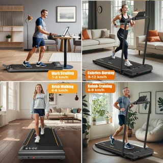 MettleMatic Loopband voor Thuis - Compact Walking Pad - 1-12 km/u, 7% Helling - 2-in-1 met Schokabsorptie & Stillewerking