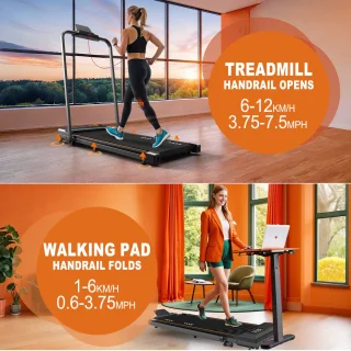 MettleMatic Loopband voor Thuis - Compact Walking Pad - 1-12 km/u, 7% Helling - 2-in-1 met Schokabsorptie & Stillewerking