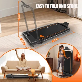 MettleMatic Loopband voor Thuis - Compact Walking Pad - 1-12 km/u, 7% Helling - 2-in-1 met Schokabsorptie & Stillewerking
