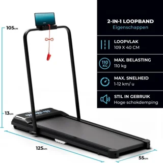 ApexArte® Loopband Inklapbaar - Hometrainer - Crosstrainer Fitness