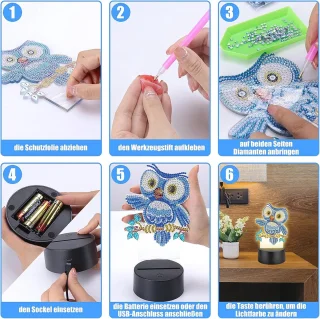 Creatieve DIY Diamantnachtlamp voor Kinderen – Ambachtelijke Schilderijset voor Meisjes en Jongens van 5-12 Jaar