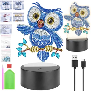 Creatieve DIY Diamantnachtlamp voor Kinderen – Ambachtelijke Schilderijset voor Meisjes en Jongens van 5-12 Jaar