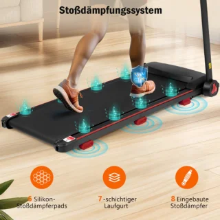 Loopband voor thuis, opvouwbare loopband met helling van 8%, stille loopbanden tot 14 km/u met groot loopoppervlak, 3,0 HP loopband voor thuis met LED-display en Bluetooth, maximaal draagvermogen 120 kg