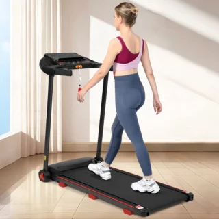 Loopband voor thuis, opvouwbare loopband met helling van 8%, stille loopbanden tot 14 km/u met groot loopoppervlak, 3,0 HP loopband voor thuis met LED-display en Bluetooth, maximaal draagvermogen 120 kg