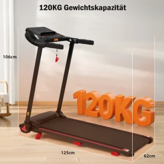 Loopband voor thuis, opvouwbare loopband met helling van 8%, stille loopbanden tot 14 km/u met groot loopoppervlak, 3,0 HP loopband voor thuis met LED-display en Bluetooth, maximaal draagvermogen 120 kg
