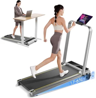 DailySupplies® Loopband Inklapbaar - Hometrainer Elektrisch - Walking Pad Fitness - Grijs