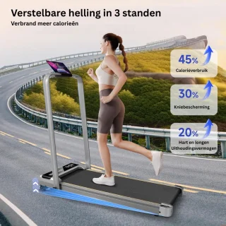 DailySupplies® Loopband Inklapbaar - Hometrainer Elektrisch - Walking Pad Fitness - Grijs