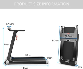 Loopband Inklapbaar - Hometrainer Elektrisch - Walking Pad Fitness - Zwart
