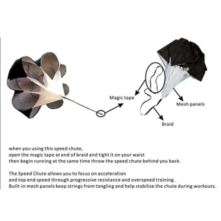 Running parachute | Krachtige weerstandsparachute voor trainingen en fitness