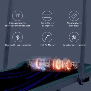 Inklapbare Loopband met Bluetooth Luidspreker en LED Display - Stille Bureauloopband voor Wandelen en Joggen - Zwarte Inklapbare Handgreep en Afstandsbediening