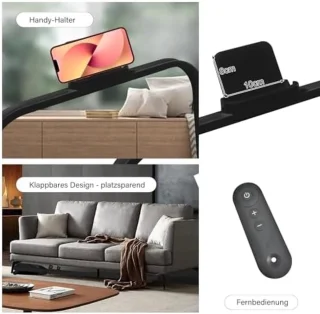 Inklapbare Loopband met Bluetooth Luidspreker en LED Display - Stille Bureauloopband voor Wandelen en Joggen - Zwarte Inklapbare Handgreep en Afstandsbediening