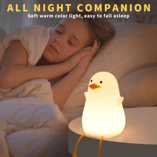 Dimbare Siliconen Nachtlamp voor Kinderen - Schattige Eend, Draagbaar en Oplaadbaar, Perfect voor Kinderkamer