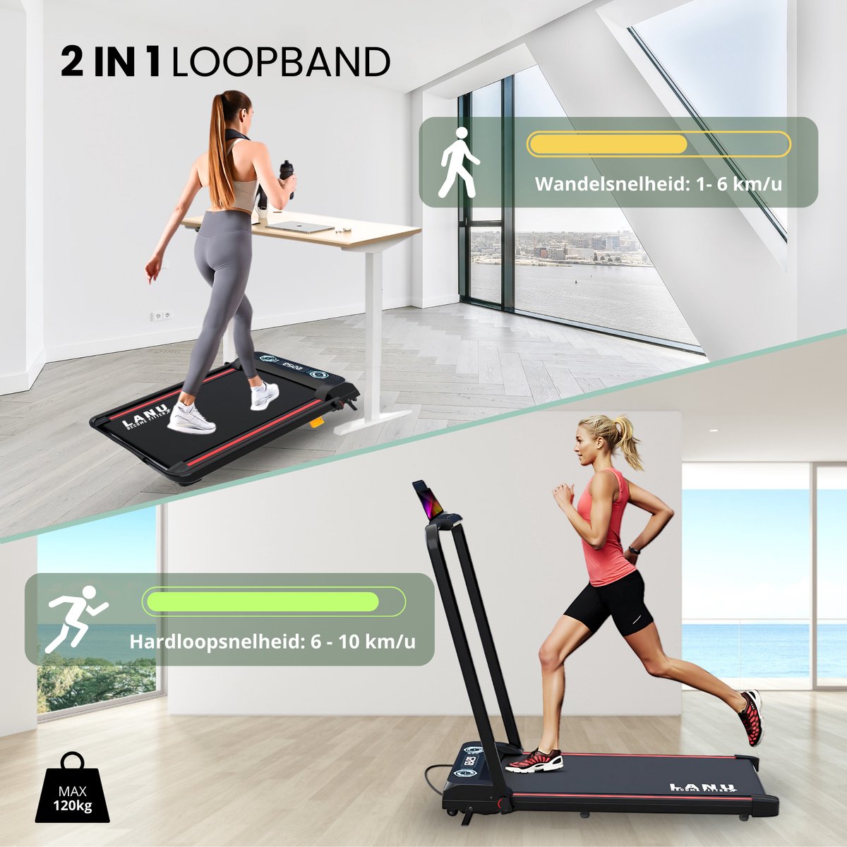 Wat vinden we goed aan de 2IN1 Elektrische Loopband Walking Pad Get-fit pakket