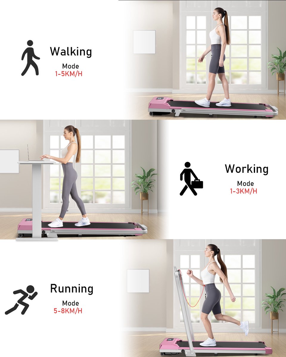 Wat vinden we goed aan de 3 in 1 Opvouwbare Loopband Roze 2,5 pk