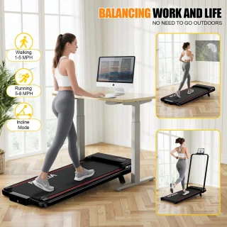 BIGZZIA 3-in-1 opvouwbare loopband Zwart