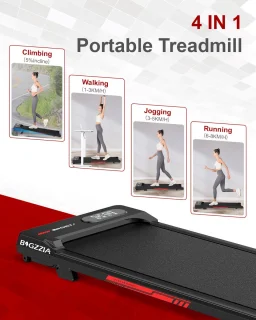 BIGZZIA Draagbare Walkingpad Loopband Zwart