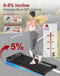 BIGZZIA Draagbare Walkingpad Loopband Zwart