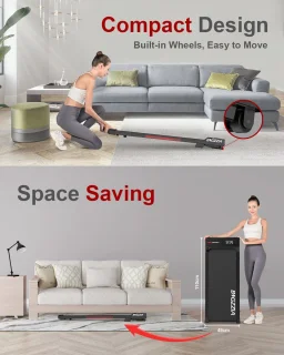 BIGZZIA Draagbare Walkingpad Loopband Zwart