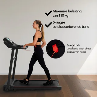 Brixy Loopband Inklapbaar Zwart