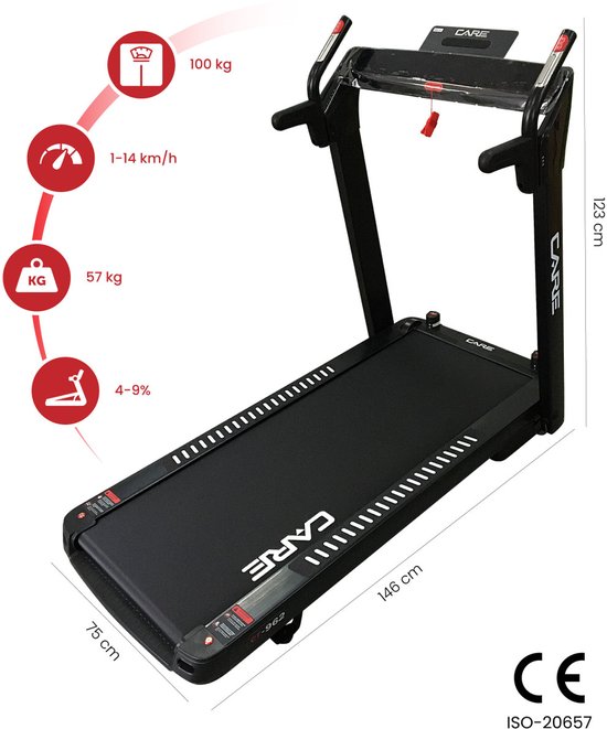 CARE CT-962 Connected — compacte, verbonden loopband voor thuisfitness